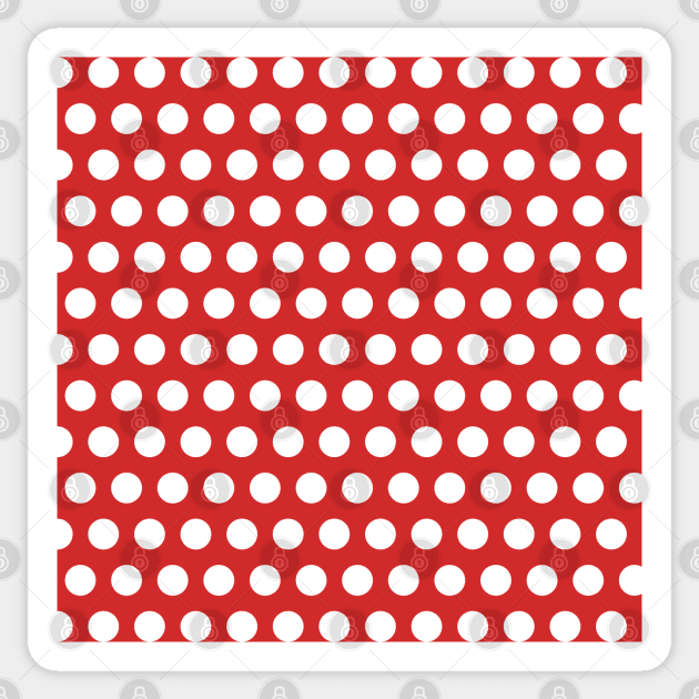 White polka dot on red background Sticker by EvgeniiV